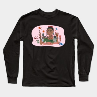 Frida Kahlo & Pets 4 Long Sleeve T-Shirt